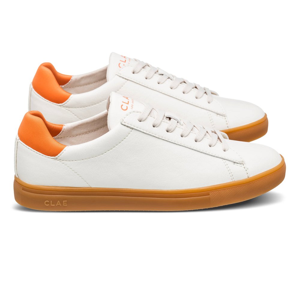 CLAE BRADLEY VEGAN Shoes Mens USA482-F73 In White Tangerine Light Gum